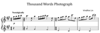 Thousand Words Photograph - Music Sheet