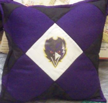Item #1014. Ravens "Blackbird" throw pillow - $35
