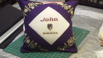 Item #1019. Personalized Ravens pillow - $40
