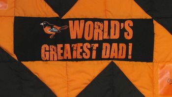 "World's Greatest Dad" display quilt (close-up)
