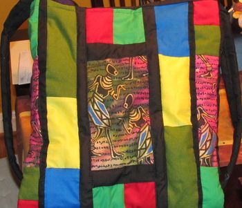 Multicolor shoulder bag, Afro theme - $35
