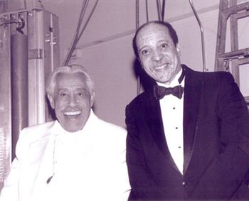 Cab Calloway and Cullen Knight backstage at Carnegie Hall, NYC,
