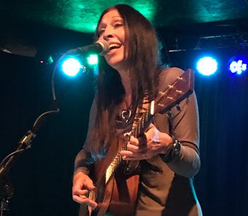 Gospel Blues Singer Songwriter Kimberlee M Leber Connecting with Her Audience in Concert
