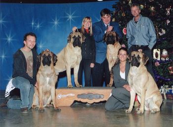 Gable & Littermates at the Christmas Cluster From left to right: Rob & Cricket, Dena & Gable, Matt & Gauis, Denis and Annie & Lily
