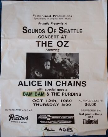 Alice In Chains, Bam Bam, Purdins - the Oz Seattle
