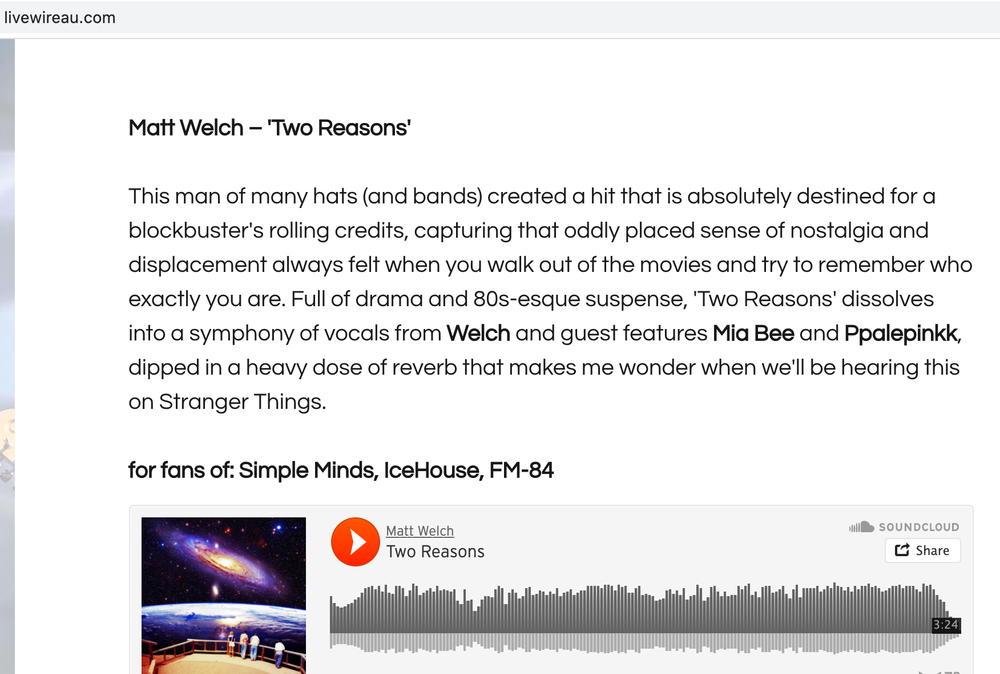 "Two Reasons" review from Livewire