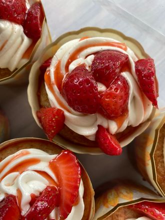Strawberry Shortcake Cups, Topped