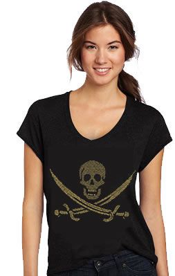 Women's Pirate V-Neck T-Shirt