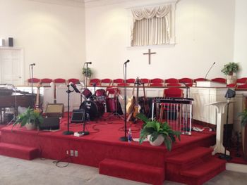 Our stage set up at East Vernon Baptist Church in LaGrange Georgia.
