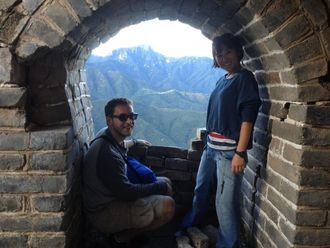 inside the ruins along the great wall of china