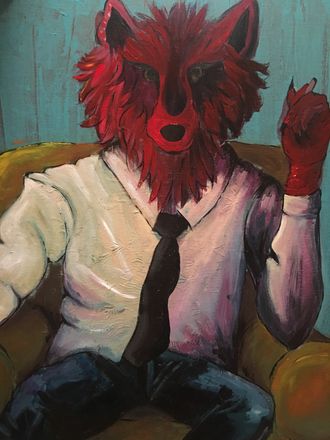 painted by band member, sam weisend, the wolf in street clothes