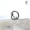 14g. 1/2" Carved Nb Captive Ring with Botswana Agate Bead