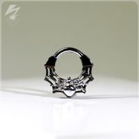 14g. 5/16" 14k BLACK WIDOW RING - One of a kind