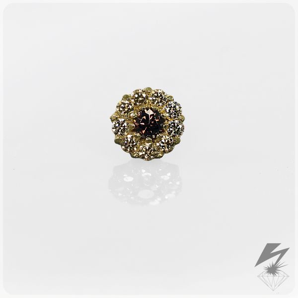 Miro 18k Yellow Gold Brown and Champagne CZ Threadless End