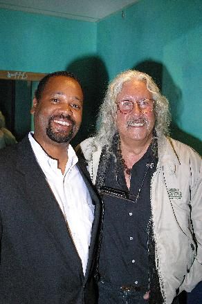Arlo Guthrie and Robert Eldridge-OCT 2004 Gothic Theatre-RRYI Benefit I did with him
