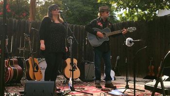 Performing at a backyard party
