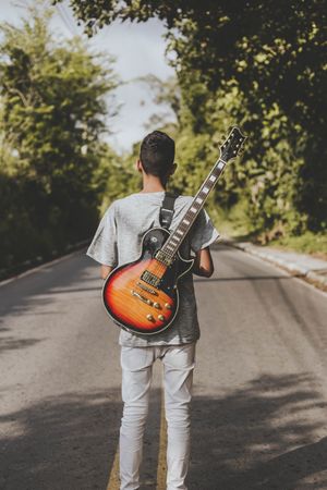 An Electric Guitar with Strap