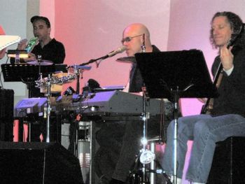 TED House band with Matt, Thomas Dolby, Michael Manring and Rachelle Garniez
