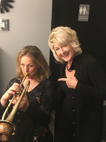 Ingrid Jensen and Dena DeRose, backstage at Birdland, NYC, April 2019

