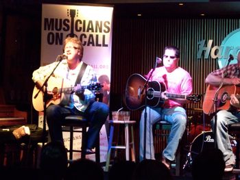 Musicians On Call event at The Hard Rock Cafe with Rob Hatch and Monty Powell
