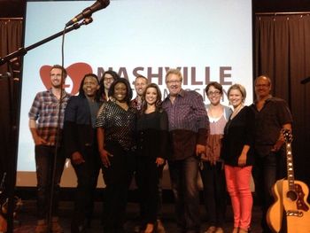 Had a great night as Karyn hosted a concert benefit for the Nashville Rescue Mission.. Karyn , Mandisa , Michael Tait , Decemberadio, Sarah Hart, April Geesbreght and David Innis...Awesome night..
