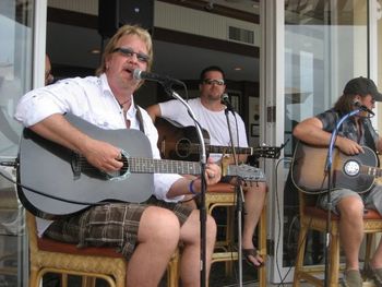 Me , Rob Hatch and Lance Miller singing at the SESAC Brunch...Great event...Key West
