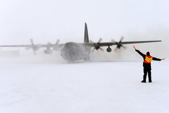 Landing at Alert on the Herc.....March 2011.
