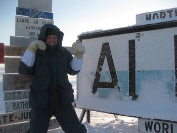 Steve at the Northern most point on Earth. CFS Alert, North Pole, 2011.
