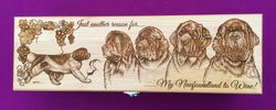 Laser Engraved Bamboo Wine Box with toolls-Newf