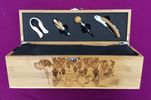 Laser Engraved Bamboo Wine Box with Tools-PRT