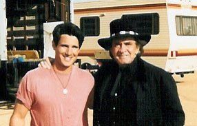 Working on set with the legendary Johnny Cash
