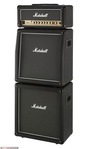 Sometimes only a Marshall Stack will do, so Jeff has one of these rigs available. His is scaled-down from the coliseum-shaking 100 watt versions favored by Hendrix, Clapton, The Who, Deep Purple, Cream, Led Zeppelin, and 10 Years After, but does deliver 15 watts of tube power into two cabinets, each with a 12" Celestion speaker. Of course, this amp goes to 11....
