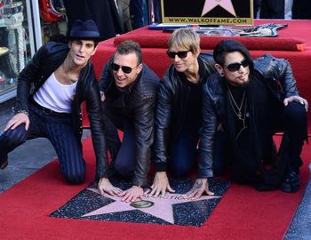 Jane's Addiction: Perry Farrell, Dave Navarro, Stephen Perkins and Chris Chaney on October 31, 2013 at the Jane's Addiction Star Ceremony on the Walk of Fame in Hollywood, California.
