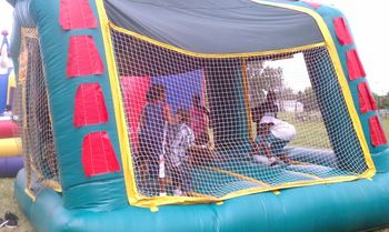 Kids enjoying the bouncy
