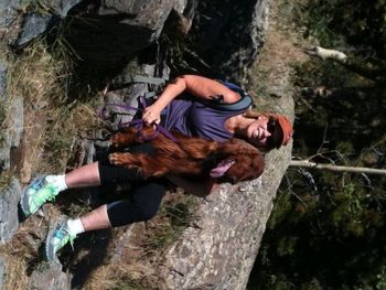 Diane Kulesa with her boy Flynn. This was Flynn's first hike - they went 11 miles!!! Sept 2011
