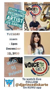 Jos Garcia live performance and interview at 96.1 Voice FM