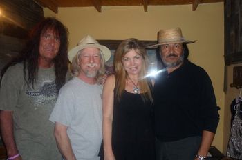 Backstage at The Coach House with Martino Gerschwitz of Iron Butterfly, sax man Monte Byrd and Artist Arturo Guevara, my dear and wonderful friends.
