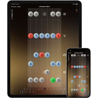 The EyeLand - Star Scales, Guitar Scales iOS application - Dynamic Fretboard