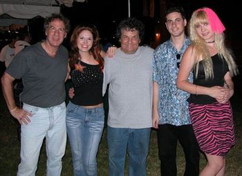 Jay, Mitch and Ari with fans, Ami and Ami after the show at the Warner Center, 2003.
