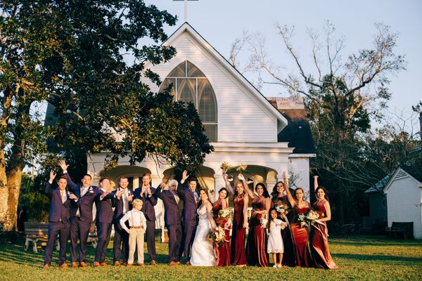 Fairhope Wedding Florist Bridal Party Sacred Heart Chapel