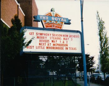 Royal Theatre marquee.
