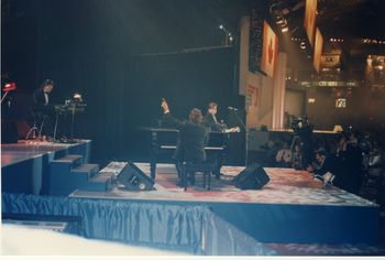 Playing with the boys at the PC Convention with David conducting. Roch Voisine performing.
