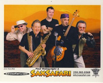 Sax Safari. Mike O'Leary, Paul Wainwright, Damian Graham, Steve Duben, Morry
