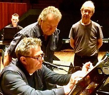 Working out the arrangement. Thomas Kinzel, David, Morry, Norm MacPherson
