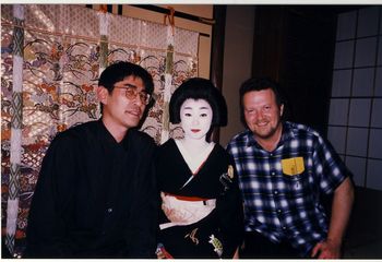 Keizo's producer, a Maiko, and I.
