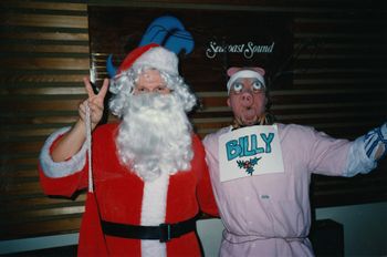 Morry as Santa, Duncan as 'Billy the Christmas Pig'
