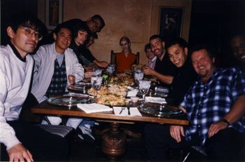At dinner with Christina, Keizo, Michael Martin, Nishiyama-san, and friends.

