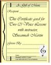 GIFT CERTIFICATE - (2) Two Voice Lessons 