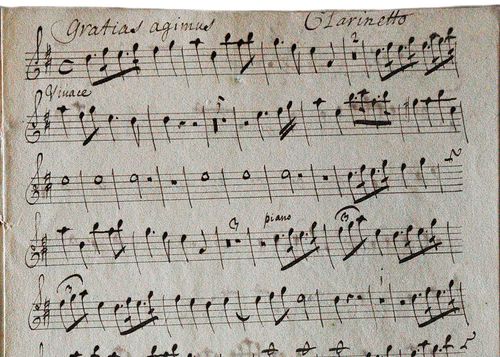 Fabers handwriting of the one of the oldest clarinet solo's. 