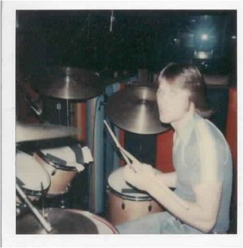 Skip drumming for some demos at the Village Recorder in Santa Monica, CA in early 1979.
